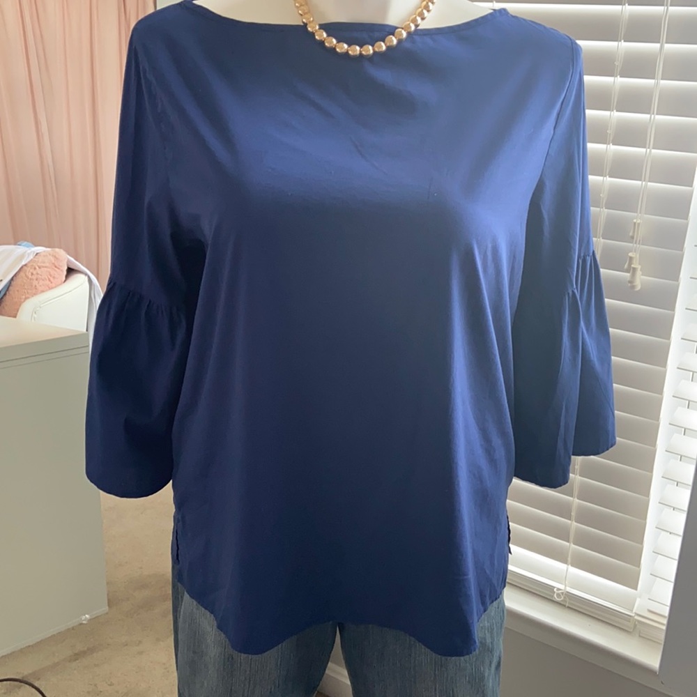 Blue 3/4 Length Sleeve Shirt